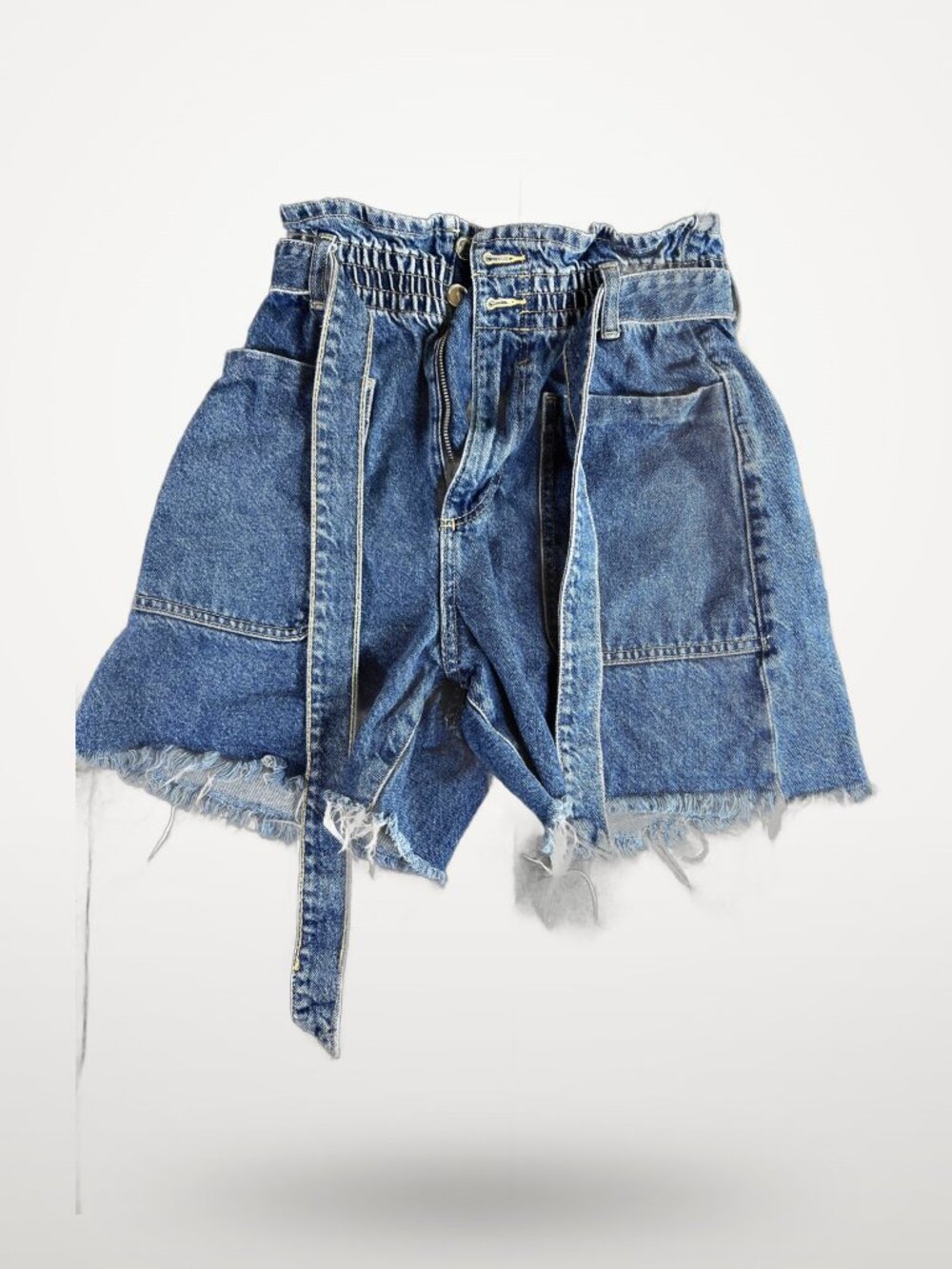 Zara Cargo Denim Shorts Blue EUR 36